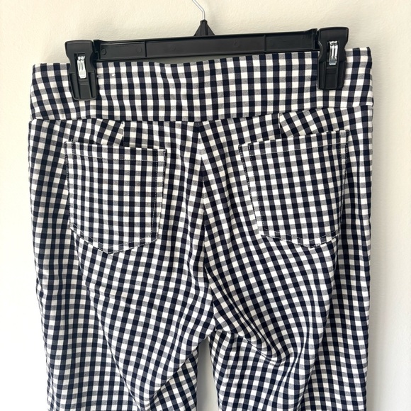 J. McLaughlin Navy White Plaid Gingham Georgina Ankle Pants Straight Leg Slim - Picture 7 of 9
